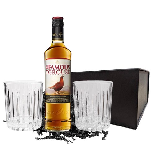 The Famous Grouse Blended Scotch Whisky 70cl And Nouveau Tumblers Gift Set